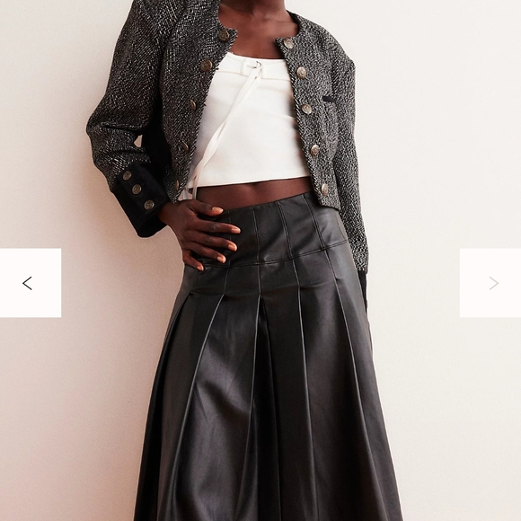 Free People Women's Layers  Crop‎ Fit Tweed Jacket XL - Picture 9 of 14